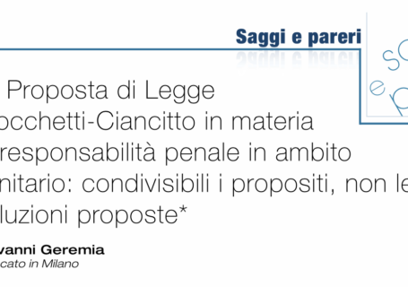 Responsabilità penale dei sanitari: la proposta di riforma analizzata su “Responsabilità medica”