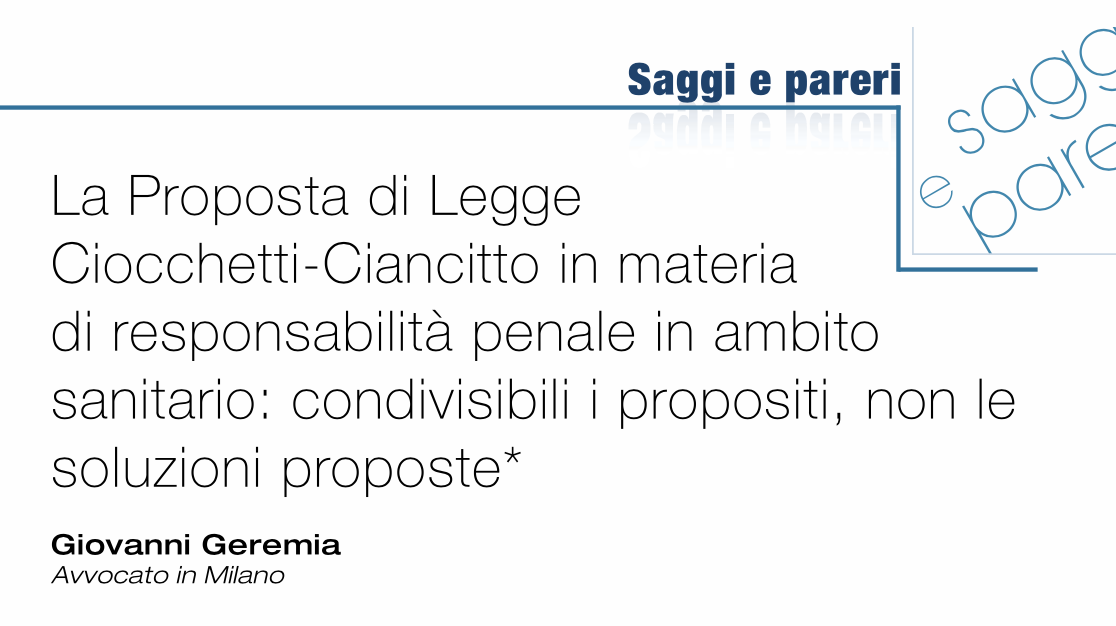 Responsabilità penale dei sanitari: la proposta di riforma analizzata su “Responsabilità medica”