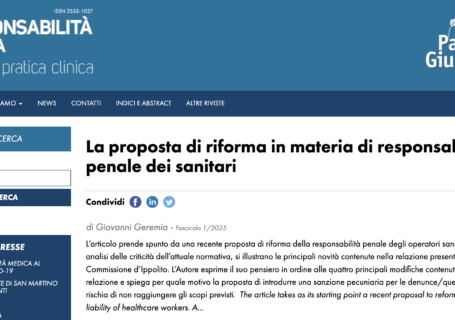 Proposta di Legge Ciocchetti-Ciancitto: analisi critica sulla responsabilità penale sanitaria
